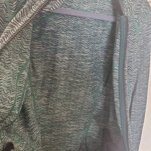 Lululemon Athletica Daily Practice Green Chevron Hooded Full Zip Jacket 10 - Picture 8 of 12